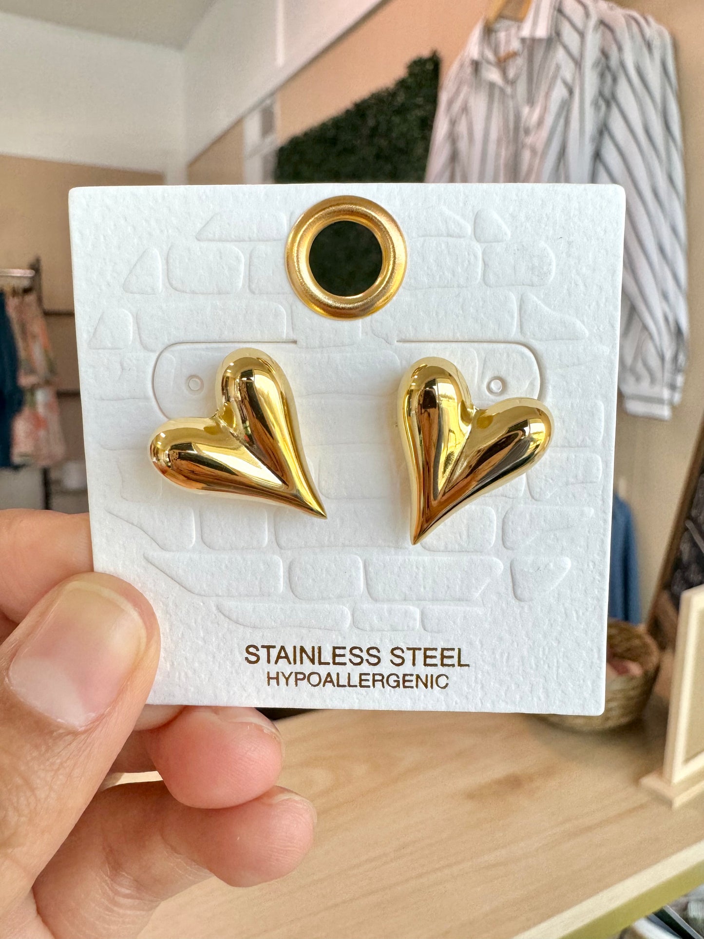 Gold Heart Earrings