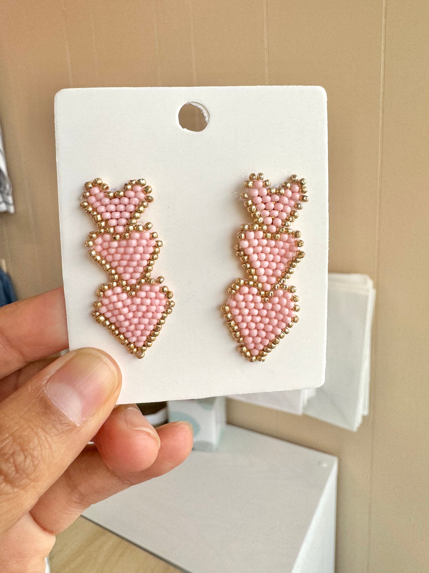 Pink Heart Earrings