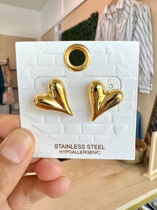 Gold Heart Earrings