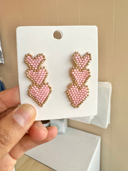 Pink Heart Earrings