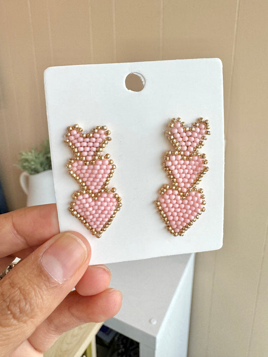Pink Heart Earrings