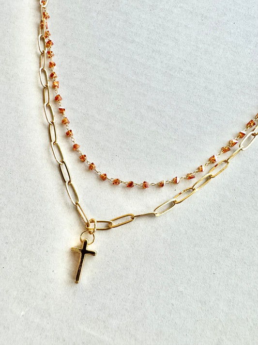 Cross Layered Necklace
