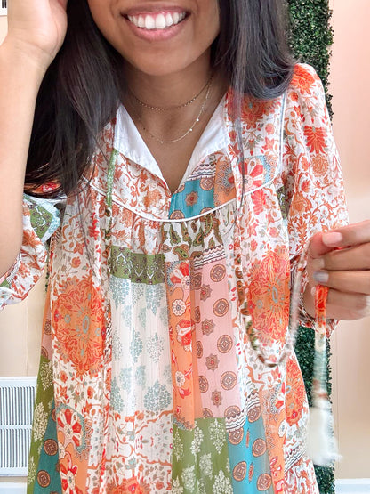 Boho Paisley Sleeve Dress