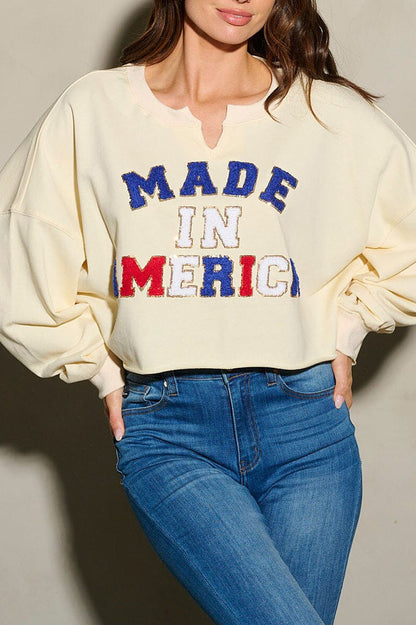 Patriotic Patched Sweater