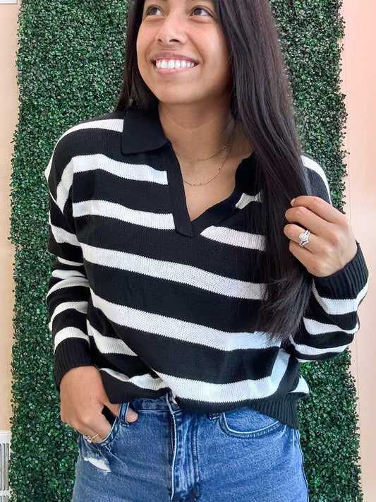 Striped Long-sleeved Sweater