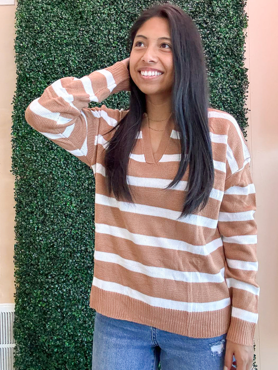 Striped Long-sleeved Sweater